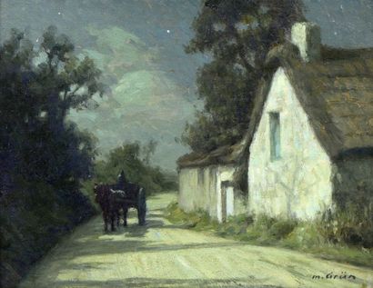 GRÜN Maurice (1869-1947) "Sur le chemin au clair de lune"

Huile sur panneau, signée...