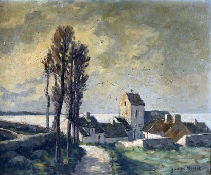 MILLET Jean-Charles (1892-1944) "Hameau dans la Manche"

Huile sur toile, signée...