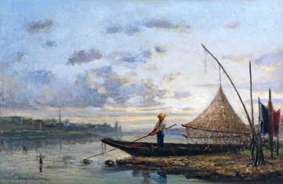 NORMAND SAINT MARCEL Emile (XIXe) "La pêche au filet"

Huile sur toile, signée en...