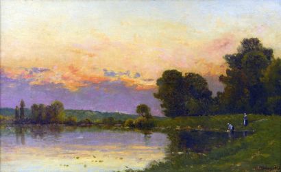 DELPY Hippolyte Camille (1842-1910) "Lavandières au bord de l'Oise"

Huile sur toile...