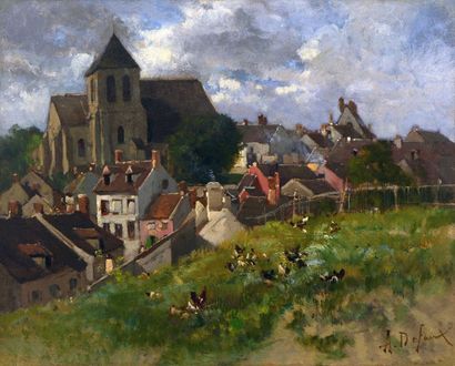 DEFAUX Alexandre (1826-1900) "Vue de Montigny sur Loing"

Huile sur toile (rentoilée),...