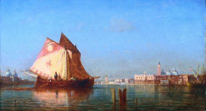 ROSIER Amédée (1831-1898) "Voiliers à Venise"

Huile sur panneau, signée en bas à...