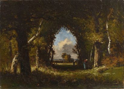 VALLEE Maximilien Etienne (XIXe) "Boisière à l'orée de la forêt, près de Chailly"

Huile...