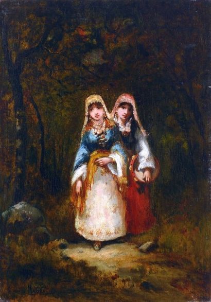 MAGNUS Camille (1850-XXe) "Bohémiennes en forêt"

Huile sur toile, signée en bas...