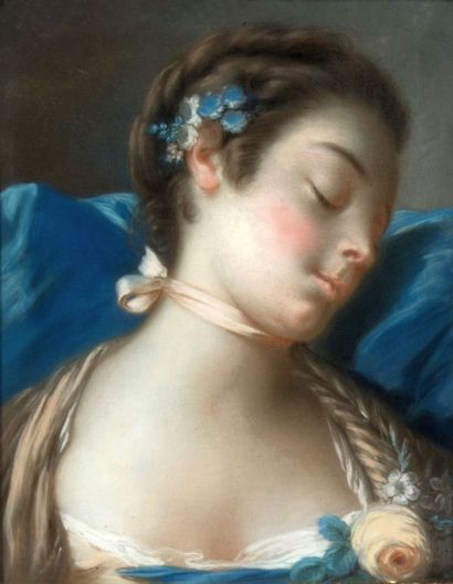 null BOUCHER François (Ecole de) 1703 – 1770

1 - Jeune femme en Flore au ruban rose...