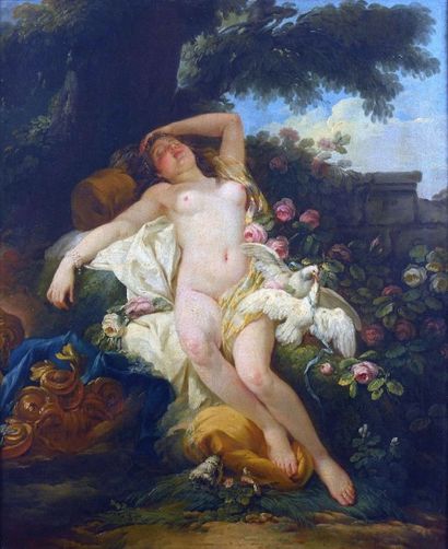 null BOUCHER François (Entourage de) Paris 1703 – 1770 "Vénus endormie" Huile sur...