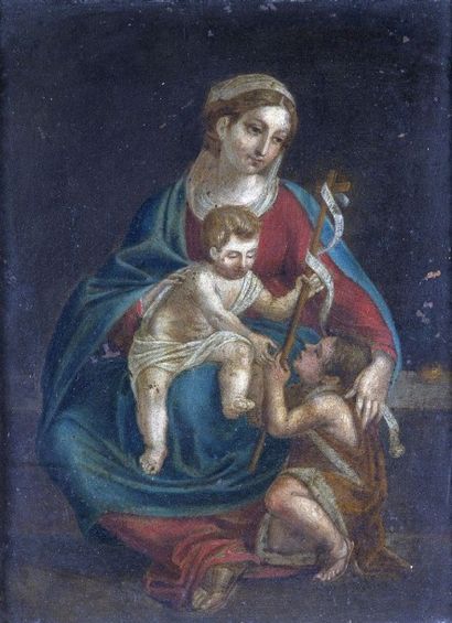 null ECOLE FRANCAISE (Genre du XVIIIème siècle) 

La Vierge, l'enfant Jésus et le...