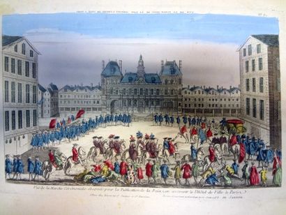 null Lot de 24 vues d'optiques XVIII ème siècle : 

" Vue de la place de Louis XV....