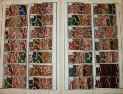 null Album d’échantillons, Rouen, Gananvobet & Lilas, Cachemires, 1847-1848, coton...