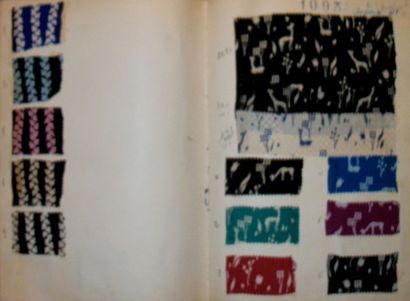 null Album d’échantillons, Dubost, circa 1940, imprimé soie, fleurs, petits motifs,...