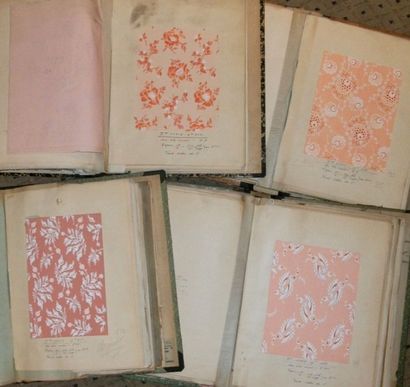 null Réunion de quatre albums de gouaches, circa 1930, Lyon pour Joseph Dubost, fleurs,...