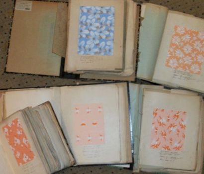 null Réunion de cinq albums de gouaches, circa 1930, Lyon pour Joseph Dubost, fleurs,...