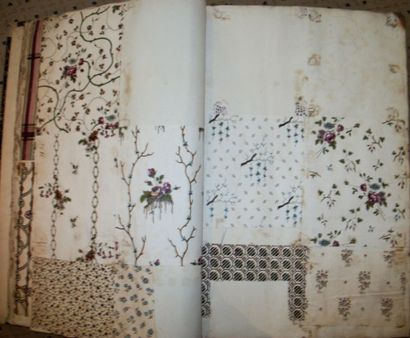 null Album d’empreintes 16, milieu XIXème siècle, fleurs, indienne, cachemire, quart...