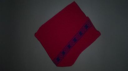 null Melle RICCI Paris - Foulard en mousseline de soie imprimée fond bordeaux, bande...