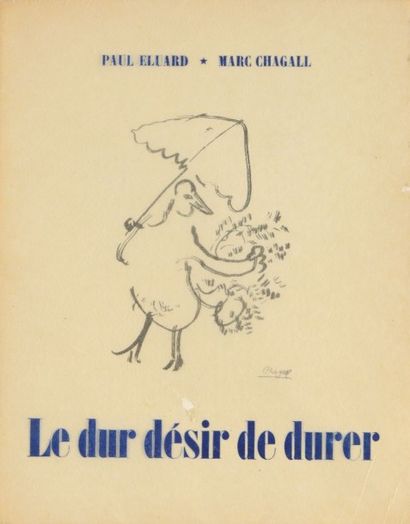 null ÉLUARD (Paul). Le Dur Désir de durer. S. l. [Paris], Bordas, 1950. In-4° broché,...