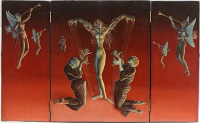 null Albert REISS (1909-1989)

"Adoration de la Femme"

Tryptique sur panneau, signée...