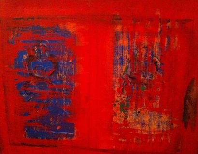 null Hervé HALF (né en 1955) 

"Composition rouge et bleu", 

Huile sur toile signé...