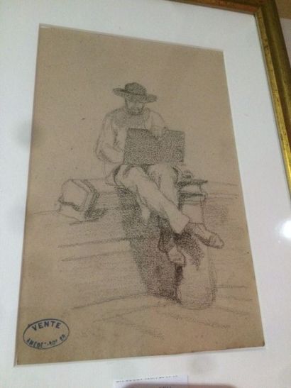 null Amédée Rosier (1831 -1898), dessin à la mine de plomb, « Portrait présumé de...