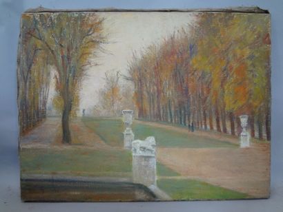 null Georges CAPRON "Le Parc de Versailles" Huile sur toile. Signée en bas à gauche....
