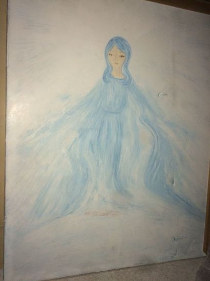 null Josiane EVRARD-SPARACINO dite DOLCE (Ecole XXe siècle) "La femme bleue" Huile...