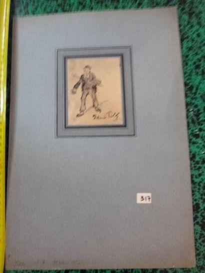 null lot de 3 dessins comprenant " Types Parisiens - quand à lui donner ma voix!"...