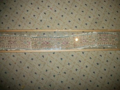 null Bandeau en tapisserie copte ou fatimide, Égypte, VIIIXIIème siècle, fond jaune...