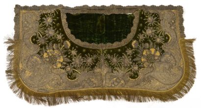 null Manteau de statue ou caparaçon, fin XVII début XVIIIème siècle, velours vert,...