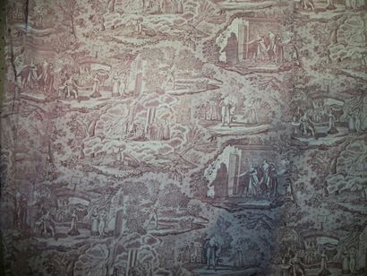 null Toile dans un coton, Rouen, 1er quart du XIXème siècle, imprimé à la planche...