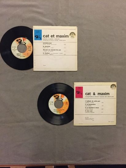 null LOT de 2 disques EP Cat & Maxim (Le Forestier) : Cat & Maxim – Emmène moi BARCLAY...