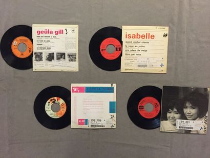  LOT de 4 disques EP chanteuses Pop corn, Bossa nova : EP Geüla Gill – Bonne nuit...