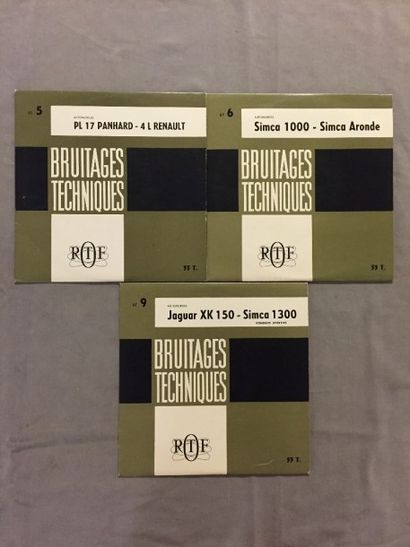  
LOT de 3 disques 33 T Bruitages Techniques automobiles : 25 cm BT 5 Automobiles...