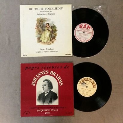 null LOT de 2 disques 33 T de Piano : 33T Brahms - Pages Célèbres Jacqueline Eymar...