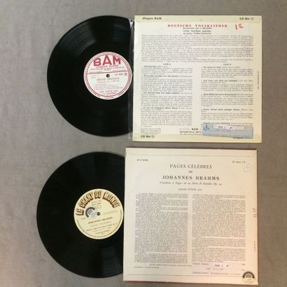null LOT de 2 disques 33 T de Piano : 33T Brahms - Pages Célèbres Jacqueline Eymar...