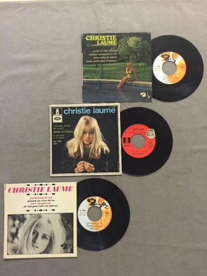  LOT de 3 disques EP Christie Laume : J'ai besoin de toi BARCLAY (VG+/VG+), EP Ce...