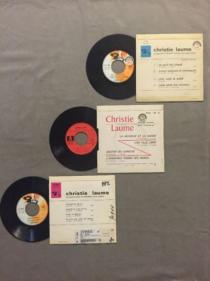  LOT de 3 disques EP Christie Laume : J'ai besoin de toi BARCLAY (VG+/VG+), EP Ce...