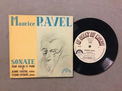 null 1 disque 33 T de Jeanne Gautier et Yvonne Lefebure : Maurice Ravel - Sonate...