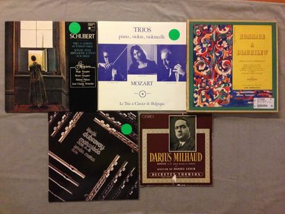 null LOT de 4 disques 33 T et 1 coffret 33 T divers : 33T Darius Milhaud - Sonate...