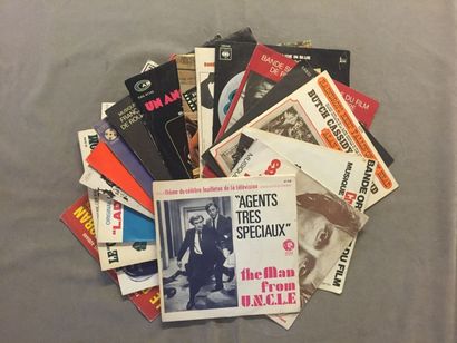 null LOT de 18 disques 45 T de bandes Originales de films : 45 T H.Montenegro -Agents...