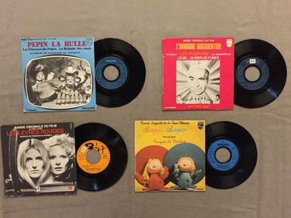 null LOT de 4 disques 45 T de Bandes Originales de films de Francois De Roubaix :...