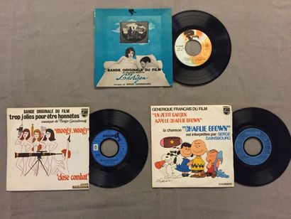 null LOT de 3 disques 45 T et EP de Bandes Originales de films de Serge Gainsbourg...