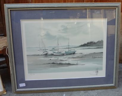 null "Bateaux" Lithographie, n°195/250