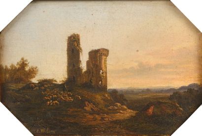 null WILSON E. (XIXe siècle)

"Berger et ses moutons dans les ruine" 

Huile sur...