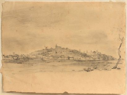 MICHEL Georges (1763-1843) 

"Les moulins à Montmartre" 

Crayon mine de plomb, circa...
