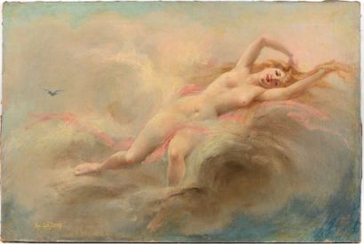 LA LYRE Adolphe (1848-1850) 

"L'extase" 

Huile sur toile, signée en bas à gauche...