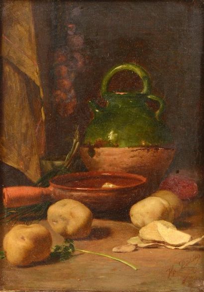 DIDIEE Hippolyte (XIX-XXe siècle) 

"La préparation du diner" 

Huile sur toile,...