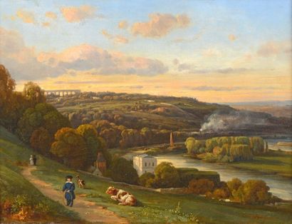 FLEURY François-Antoine Léon (1804-1858) 

"Paysage d'Italie" 

Huile sur toile,...