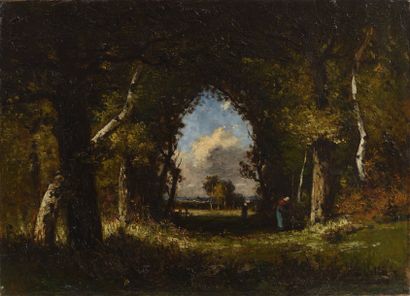 VALLEE Maximilien Etienne (XIXe) 

"Boisière à l'orée de la forêt, près de Chailly"...