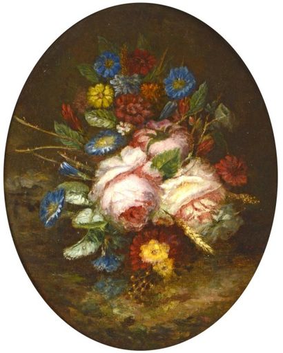 DIAZ de la PENA Narcisse (1807-1876) 

"Composition aux roses" 

Huile sur toile...