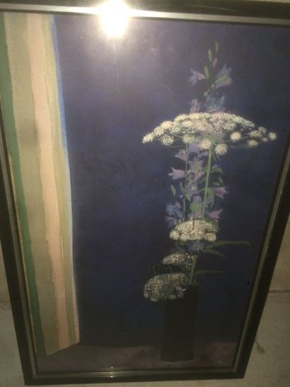 null Henri Genis "Le bouquet violet" Lithographie