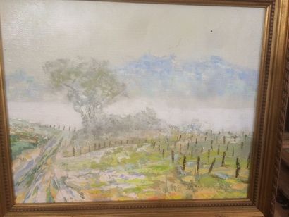 null Jean FRANCOIS "La nappe de brouillard" huile sur toile signée en bas à droite,...